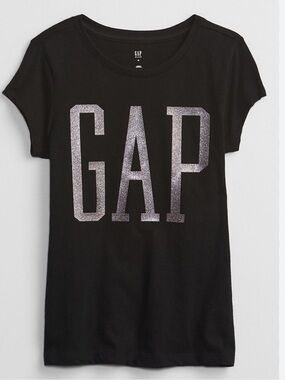 ☀️ 3/$15 Gap Kids Gap Logo T-Shirt Black Pink Glitter